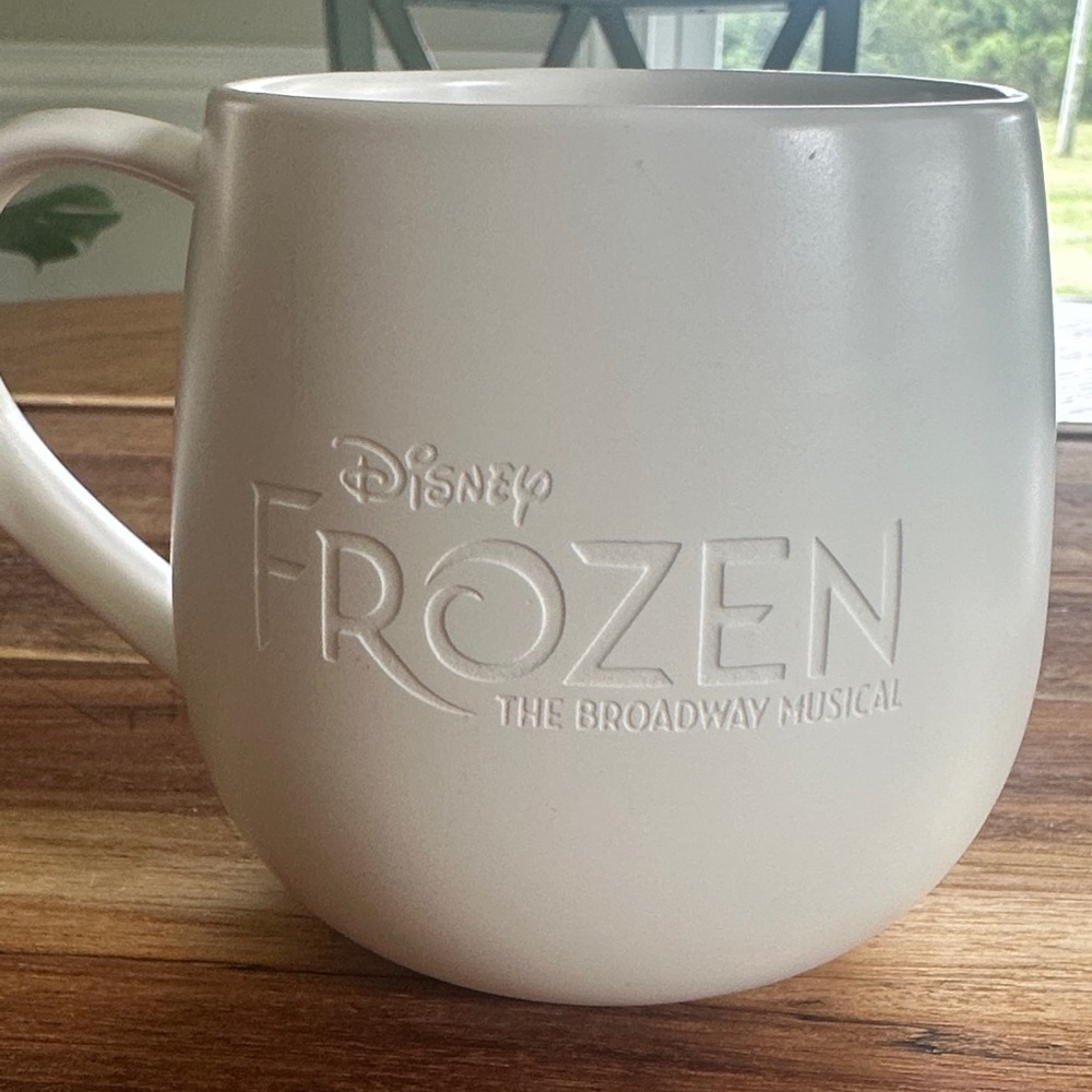 Disney Frozen The Broadway Musical” Cream Mug with Embossed Snowflake